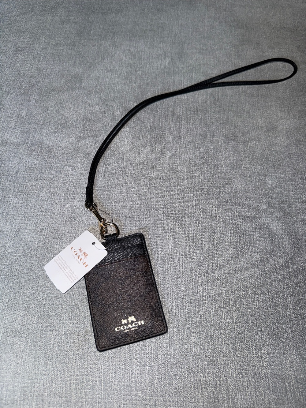 Coach Brown Signature Logo Lanyard